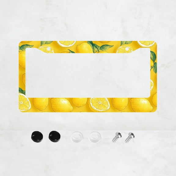 Lemonade License Plate Prame Aluminum Auto Parts License Plate Decorative Screws Fit Standard 2 Holes 1 U.S. License Plate, 12.2x 6.3 Inch