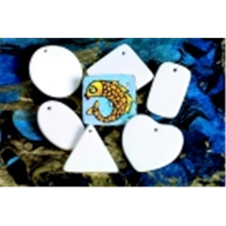 Mayco Assorted Shape Ceramic Medallion, White, Pack - 150