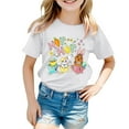 thumbnail image 4 of LRen Easter T Shirts for Toddler Girls Rabbit Tops Egg Hunt Short Sleeve T Shirt Top Comfy Easter's Day Vacation Tops T-Shirts Toddler To Big Kid, 4 of 4