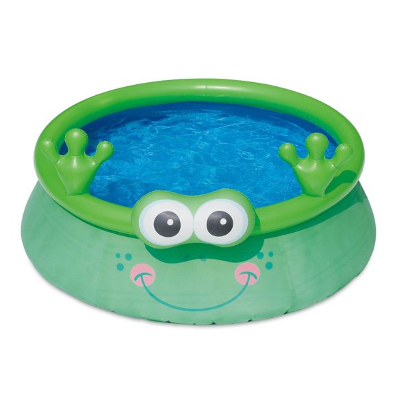 Summer Waves 6ft x 20in Inflatable Frog Character Quick Set Pool, Green