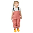 thumbnail image 4 of Kids Waterproof Rain Pants with Suspenders, Toddler Boys Girls Windbreaker Jumpsuits, Outerwear Girls Bottoms 2-7 Y, 4 of 5