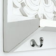 thumbnail image 3 of American Art Decor Hand-Carved Wall Shelf and Coat Rack, White - 12" H x 24" L x 4.5" D, 3 of 6