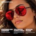 thumbnail image 3 of GRINDERPUNCH XL XXL Aviator Sunglasses for Men Big Head Oversized Polarized - Red, 3 of 8