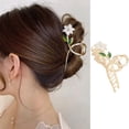 thumbnail image 5 of Pinzas de Garra para Cabello con Flores, Banda de Metal Dorado,Diademas para el Cabello,Adornos para el Cabello, Pinza para el Cabello, Adornos para el Cabello para Mujeres y NiñAs, 5 of 5