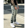 thumbnail image 3 of Reppunk Men's Vintage Acid Washed Stacked Straight Distressed Ripped Jeans, Multi-Slit Frayed Loose Stack Denim Pants, Business Casual Versatile Daily Street Commute Trousers, 3 of 6