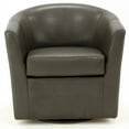 thumbnail image 3 of Fox Hill Trading Windsor Faux Leather Swivel Chair, Charcoal, 3 of 5