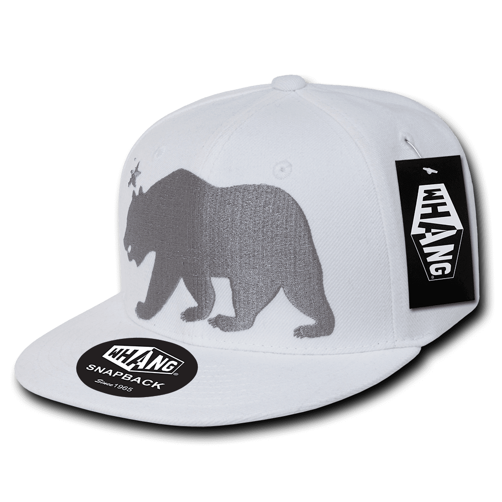 WHANG California Republic Monster Bear Snapback Hat Hats Caps Cap For Men Women White