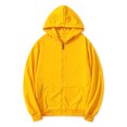thumbnail image 2 of Sudadera con capucha para hombre, con cremallera completa, manga larga, ligera, sólida, deportiva, con capucha Amarillo L Unique Bargains Sudadera, 2 of 6