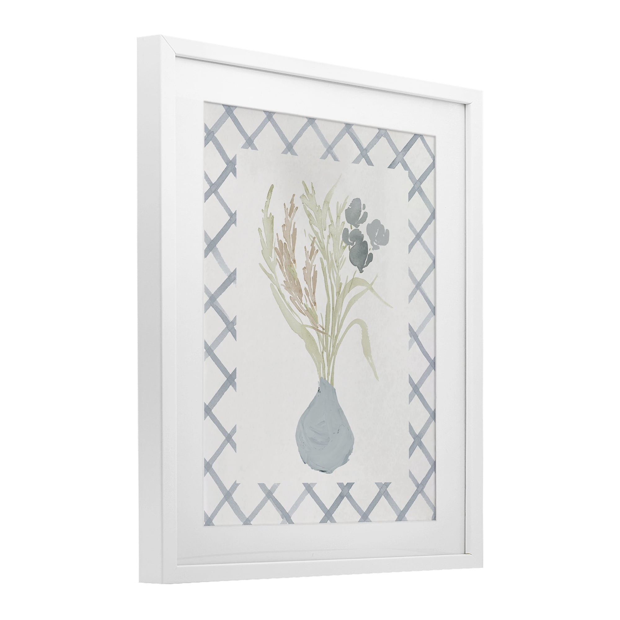 Stupell Industries Soft Blue Anna Bouquet White Framed Print Under Glass, design by Elizabeth Medley