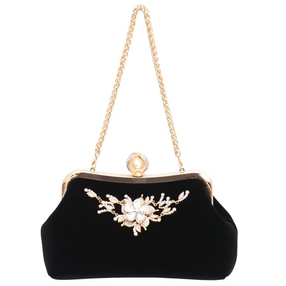 Women Girls Evening Bag Purse Clutch Banquet Party Handbag with Rhinestones