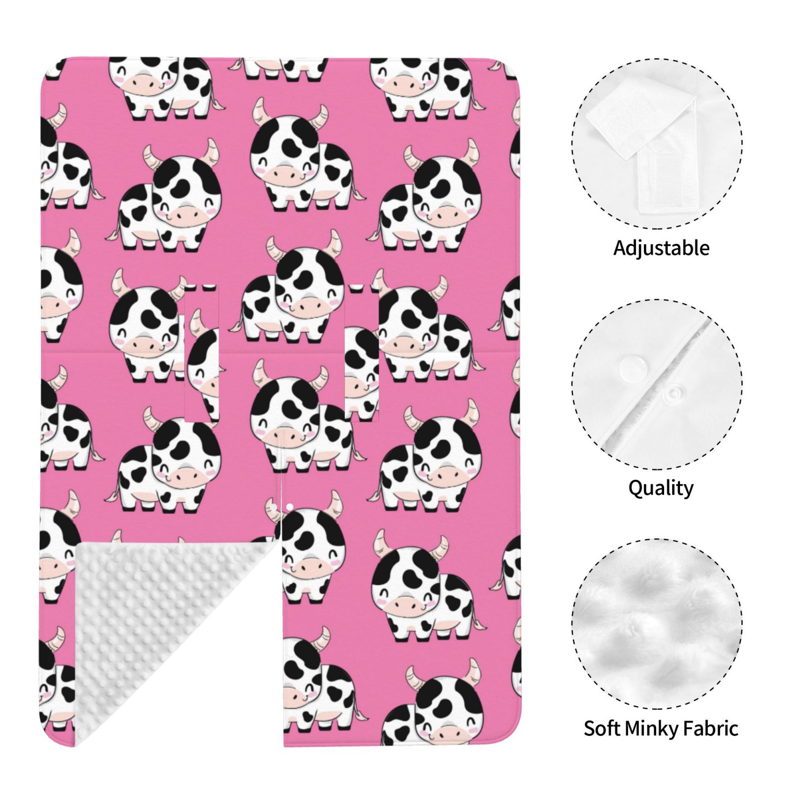 Car Seat Cover Baby - Cute Cow Pink Breathable Infant Car Seat Cover for Baby Carseat, Lightweight Comfort Baby Essentials Must Haves Newborn Stuff for Girl Boy