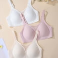 thumbnail image 4 of Sopiago Plus Size Wireless Bras for Women Low Cut Deep V Bra No Underwire Padded Tshirt Woman's Bras Brown,XXL, 4 of 7