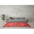 thumbnail image 3 of Ahgly Company Machine Washable Indoor Round Oriental Red Industrial Area Rugs, 3' Round, 3 of 4