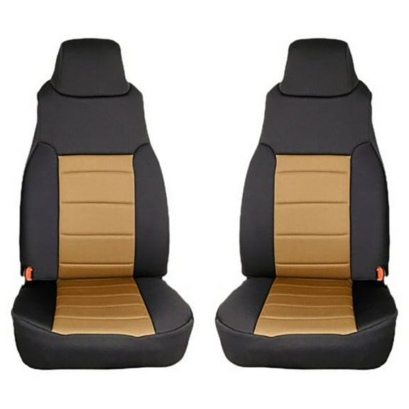 Rugged Ridge by RealTruck Seat Covers for Wrangler TJ | Front, Neoprene, Tan | 13210.04 | Compatible with 1997-2002 Jeep Wrangler TJ