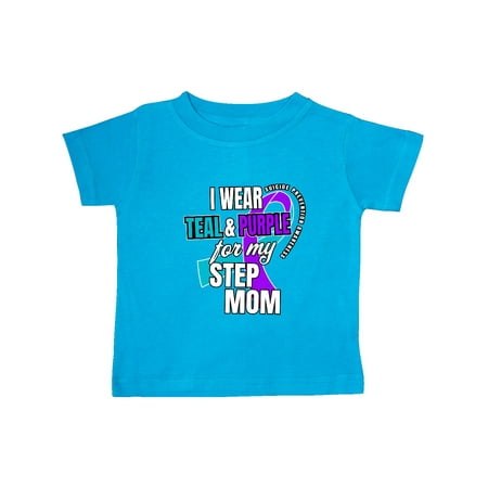 

Inktastic Suicide Prevention I Wear Teal and Purple for My Step Mom Gift Baby Boy or Baby Girl T-Shirt