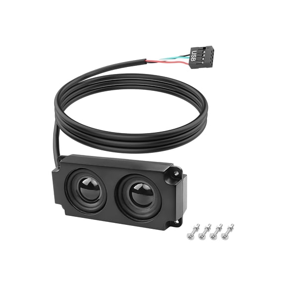 Motherboard Speaker Internal USB PC Computer Speaker 9 Pin for Desktop Case Audio Stereo Loudspeaker Hidden Small Type DIY-0.6M/1.9FT 1 Pair
