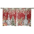 thumbnail image 7 of Sheer Curtains 54 inches Long, Christmas Red Gnome Xmas Tree Gifts Balls Pinecone Light Filtering Sheer Window Curtains Rod Pocket Voile Drapes for Bedroom Living Room, 52"W x 54"L 2 Panels, 7 of 7
