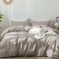 thumbnail image 1 of Bedding Duvet Cover Set Washed Cotton Linen Like Textu Breathable Durable Soft Comfy (Tannish Linen Grey Queen), 1 of 6