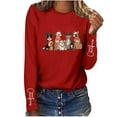 thumbnail image 4 of Womens Christmas Sweatshirts Round Neck Tops Long Sleeve Sweatshirt Xmas Graphic Pullover Sweater Blouse Comfort Casual Pullover Tops, 4 of 5