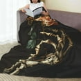 thumbnail image 6 of Fuzoiu Skeleton Hand Rose Butterfly Print Ultra-Soft Micro Fleece Blanket,All Seasons Flannel Throw, Lightweight Blanket for Bed, Sofa, Couch, Movie Night, Camping, and Travel-60"x50", 6 of 7