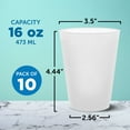 thumbnail image 5 of Frosted Plastic Stadium Cups, 10 pack, 16 oz. Shatterproof Flexible Reusable Party Cups, Natural, 5 of 5