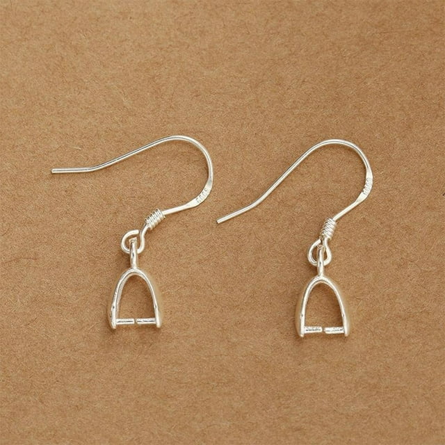 1 Pair Ear Hook Connector Silver Piercing Crafting Jewelry Making Earring Findings Wire Circle Hanging Handicraft Medium