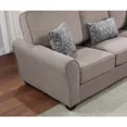 thumbnail image 3 of Contemporary Upholstered Loveseat with Pillows, Flared Round Armrest, Living Room 2 Seater Sofa Couch, Taupe, 3 of 3