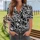 thumbnail image 4 of Blusas para las Mujeres Casual Impreso Manga Corta con Detalle de Bolsillo Y Botón, Camiseta de Poliéster Suave para Uso Diario en Casa O Trabajo, Estilo de Verano de Moda, 4 of 6