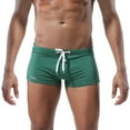 thumbnail image 2 of UTSJKR Swim Trunks for Men Square Leg Swimming Briefs Drawstring Swimsuit Board Shorts Quick Dry Beach Bathing Suit Shorts Green 10, 2 of 9