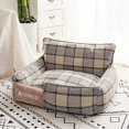 thumbnail image 1 of Removable Cat House Soft Sofa Mats Washable Pet Dog Bed Portable Puppy Cushion Dog Plaid Sleeping Beds For Dogs Pets Supplies ShopWise Round, 1 of 24