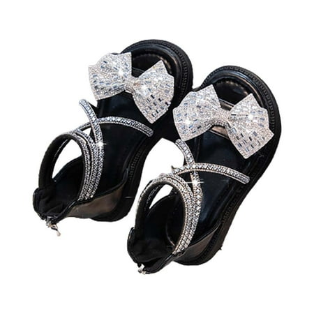 

Vedolay Toddler Girl Summer Shoes Girls Cute Strappy Open Toe Gladiator Sandal Easy On Off Lightly Padded for Comfort (Toddler Little Kid Big Kid) Black 2