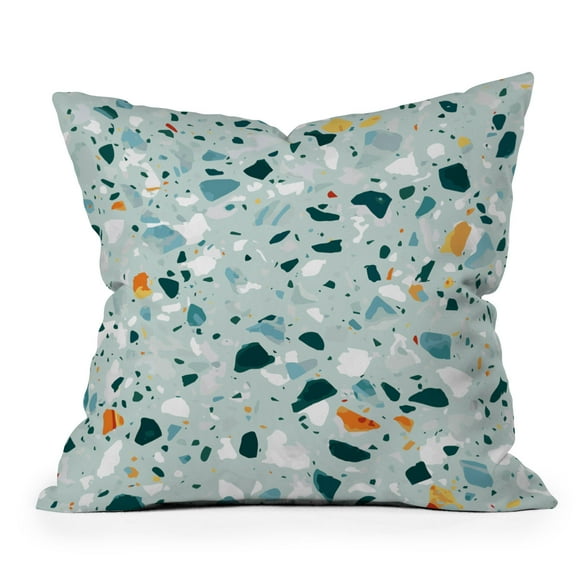 Society6 83 Oranges Mint Terrazzo 18" x 18" Decorative Throw Pillow