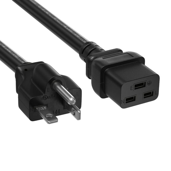 Cable Leader 3ft NEMA 5-20P to C19 Heavy Duty Power Cord 12AWG, Black