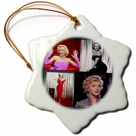 3dRose Marilyn Monroe Collage - Snowflake Ornament,