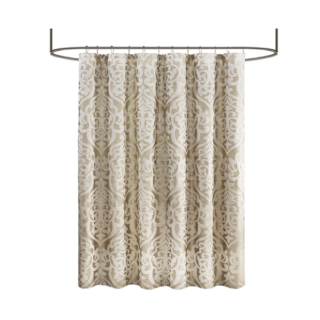 MAYEERTY Jacquard Shower Curtain, 72" x 72", Ivory, Polyester