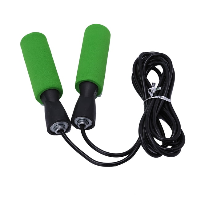 Útil ejercicio aeróbico salto velocidad de rodamiento ajustable cuerda de Fitness mango verde
