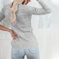 thumbnail image 5 of Diufon Womens Plus Size Sweaters V Neck Button Long Sleeve Blouses Solid Color Pullover Tops, 5 of 6