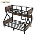 thumbnail image 4 of Twin over Full Metal Bunk Bed with Storage Shelves and Lights, Space-Saving & Noise-Free Design, Black, 4 of 9