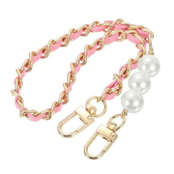 Uxcell Purse Chain Strap, 16 Inch Handbag Chains Accessories with Buckles, Pink/Gold