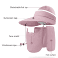 thumbnail image 2 of Sombreros de sol de verano con protección solar para hombres y mujeres, sombreros de pescador transpirables para pesca al aire libre, ala grande desmontable, 2 of 5
