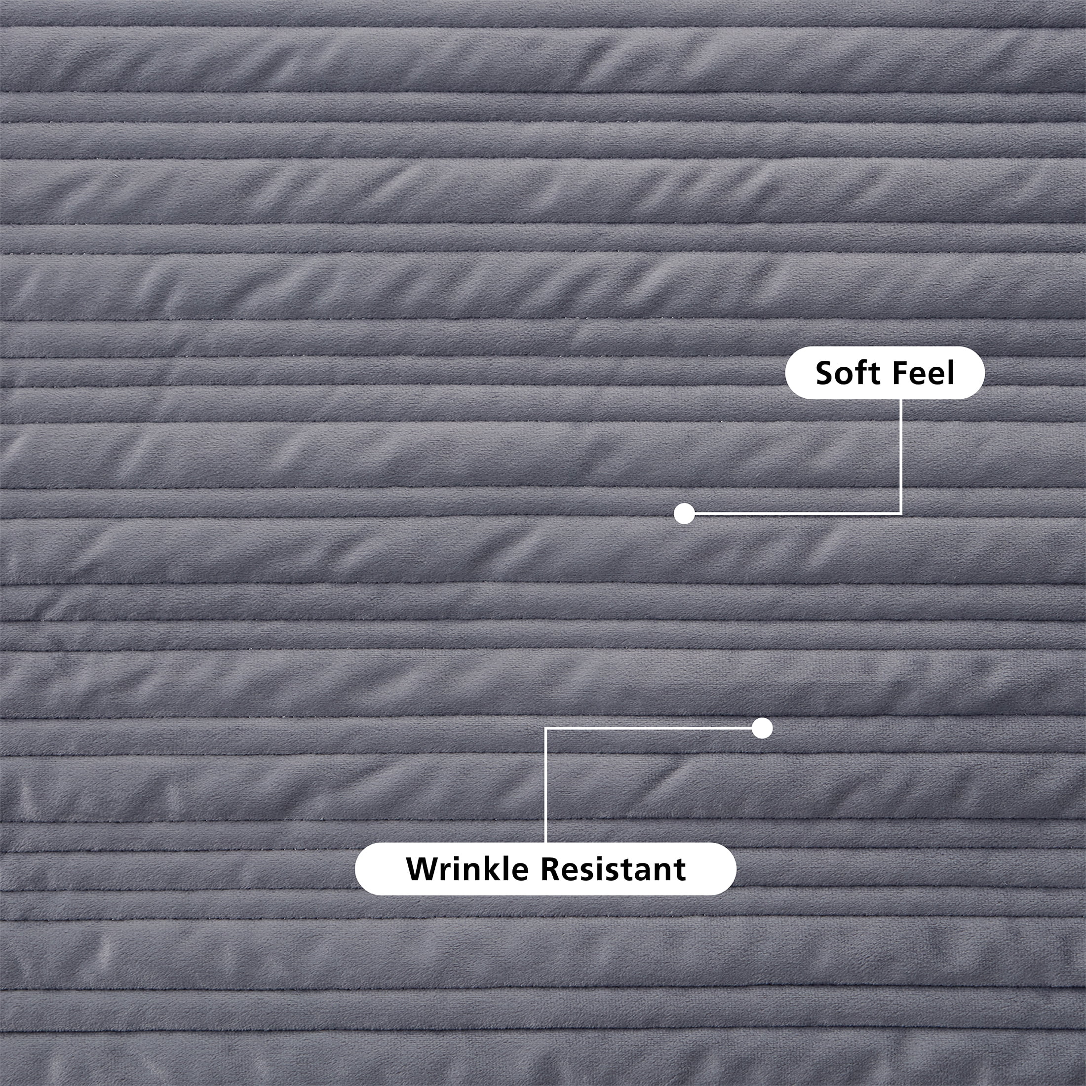 Mainstays Soft Velvet Pillow Sham, Standard, Soothing Grey, 1 Pack