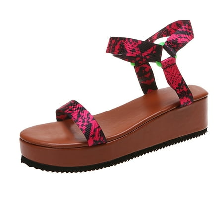 

gvdentm Women S Fashion Sneakers Ladies Fashion Summer Canvas Colorful Tie Dye Round Toe Shoes Women Sandals Wedge