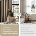 thumbnail image 4 of Thick Linen Pinch Pleated Curtains 84 Inch Long 2 Panel Set for Living Room, Double-Faced Curtain for Bedroom, Back Tab Blackout Drapes with Adjustable Hooks (40”W x84”L,Thick Linen), 4 of 9