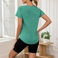 thumbnail image 6 of Besolor Summer Workout Tops for Women V Neck Short Sleeve T-Shirts Casual Quick Dry Athletic Gym Blouse Tees, 6 of 8