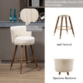 thumbnail image 3 of Bar Stools, Counter Height Barstools, Modern Upholstered Bar Stools with Back and Wide Cushion Bar Chairs, 28 Inch Kitchen Island Bar Chair, Solid Wood Legs for Kitchen(Ivory,Set of 2), 3 of 9