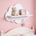 thumbnail image 6 of Surpdew Floating Cloud Shelves For Wall Entryway Wall Shelf With Hooks White Wavy Small Floating Shelves For Bathroom Living Room Bedroom Corner Nursery Decor White, 6 of 6