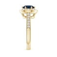 thumbnail image 3 of ANGARA Natural 1.6 ct Blue Sapphire Halo Ring with Diamond Accents in 14K Yellow Gold for Women (Size-7mm) | September Birthstone, Anniversary, Jewelry Gift for Women | Natural Blue Sapphire Ring, 3 of 9