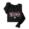 thumbnail image 4 of Clothing 2025 Yajing Oversized Sweatshirt for Women Crewneck Sweatshirts Women Fleece Sweatshirt Funny Teacher Life Crewneck Pullover Tops Casual Mama Sweater S Black, 4 of 6