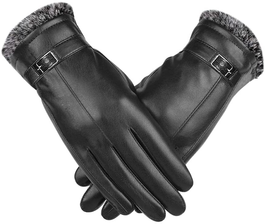 Women's Leather Gloves, Touchscreen Gloves Winter Gloves for Women