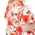 thumbnail image 5 of White Mark Women's Plus Size V-Neck Vintage Floral Short Sleeve Dress, 5 of 6